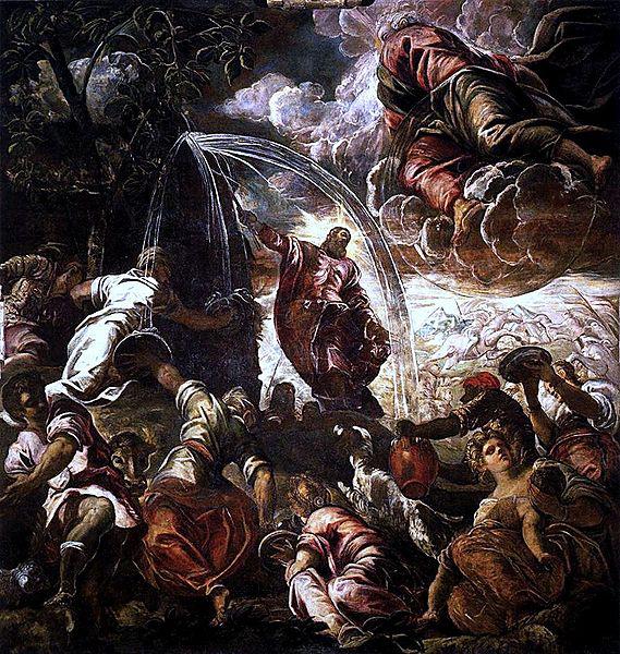 Jacopo Tintoretto Moses schlagt Wasser aus dem Felsen Sweden oil painting art